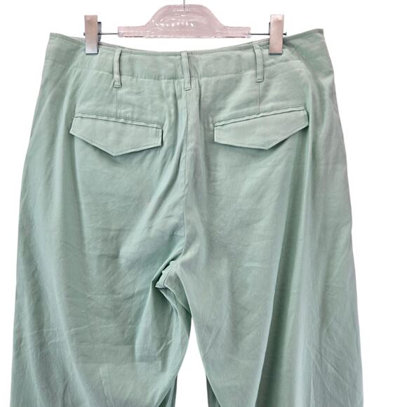 Rag & Bone Pants Womens 14 NEW Dylan Cropped Linen Wide Leg Mint Pastel Green - Picture 6 of 15